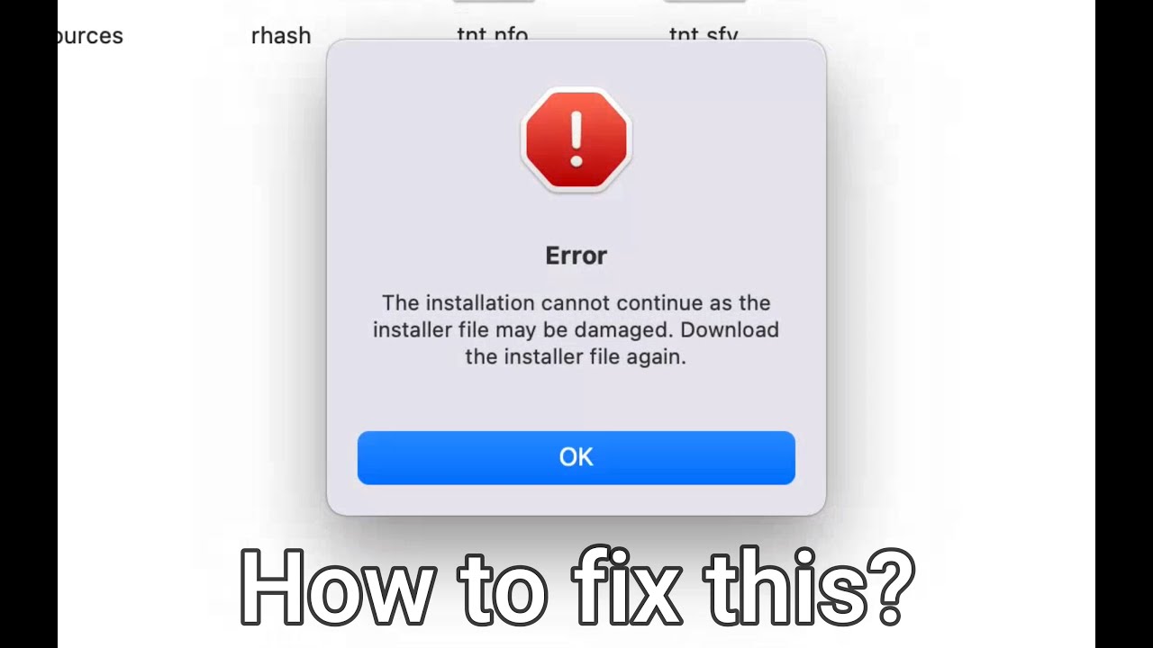 The installation cannot continue as the installer file may be damaged adobe   How to solve this?