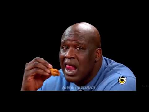 Shaq eats spicy chicken meme