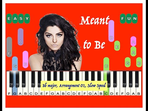 Meant to be, Bebe Rexha, in Bb major, Arr. 01, Slow speed, Sheet music, Online Lessons