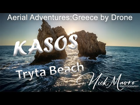 Aerial Adventures: Capturing Greece from Above - Sea Arch at Tryta Beach, Kasos 4K