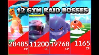 Pokémon GO 12 RAID BOSSES! Charizard Muk Gengar Arcanine Magikarp Rhydon &amp; more