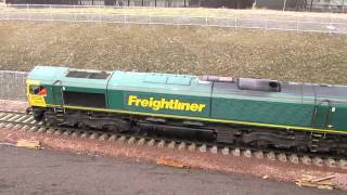 preview picture of video 'Freightliner class 66/6 66614 ,Galashiels 12/2/2015'