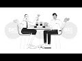 Diverse Colleagues On Lunch Break Together Hand Drawn Whiteboard Sketch Animation