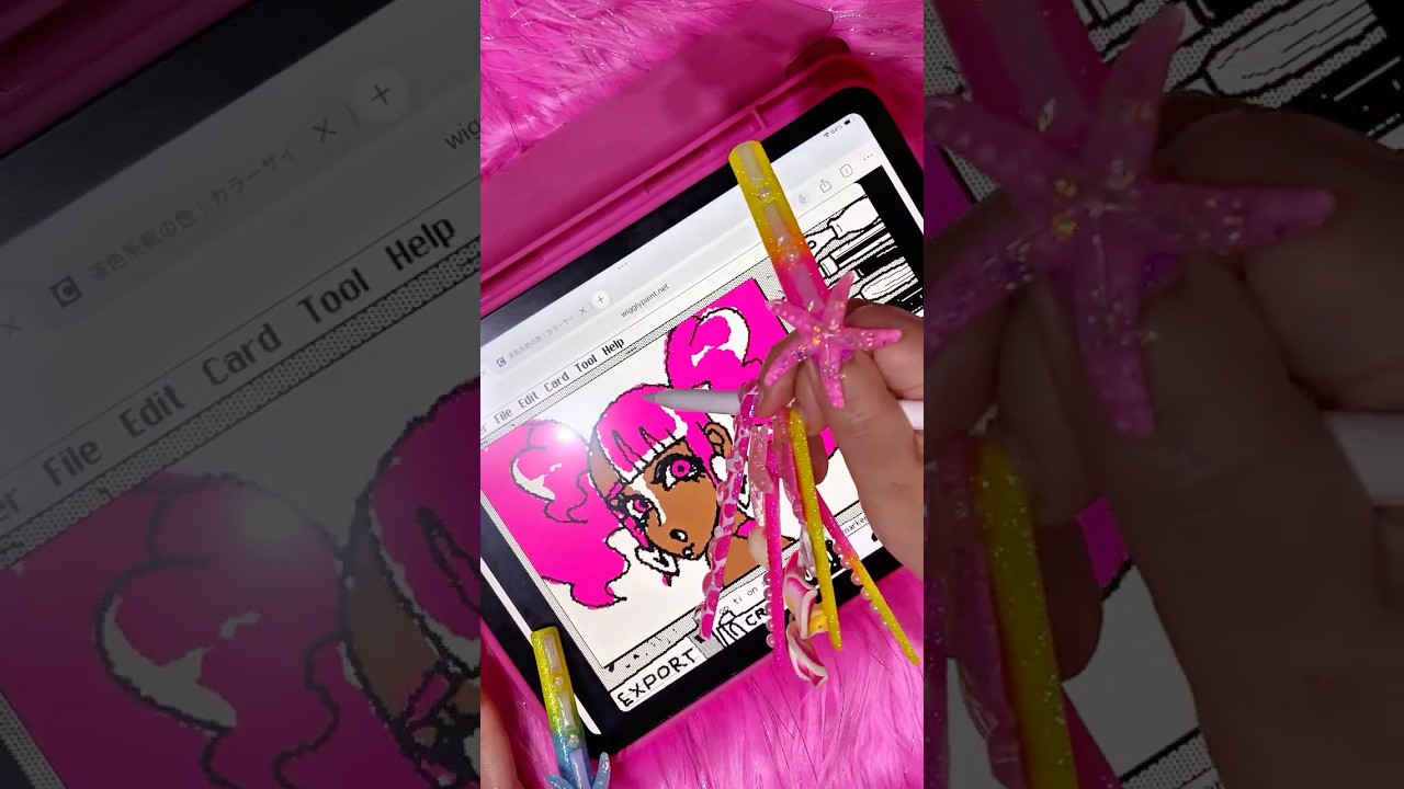 【イラストメイキング】ギャルがロングネイルでお絵描きしてみた!!_((Ф(´∀｀)♪♪