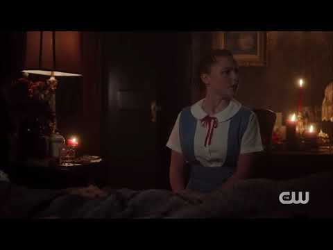 Riverdale 6x04 Sneek Peek Sabrina lands in Riverdale and gets right to spellcasting with Cheryl.