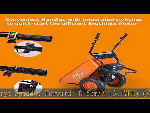 SuperHandy Wheelbarrow Electric Powered Utility Cart 48V DC 500W Li-Ion Driven Ultra Duty 330LBS (1