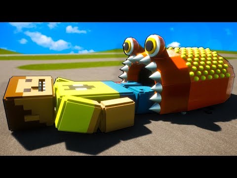 Crazy WORM MONSTER Eats Giant Lego Ragdoll in Brick Rigs Gameplay!