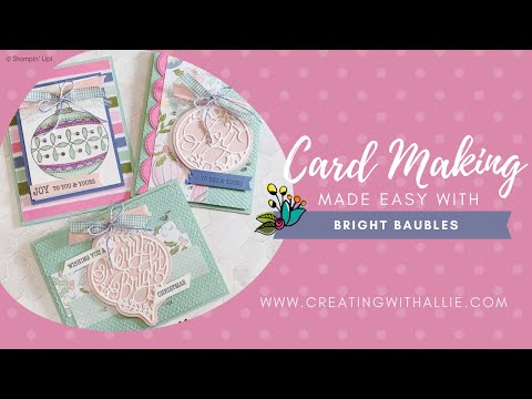 How to make three easy Christmas cards with the Bright Baubles Bundle from Stampin' Up!