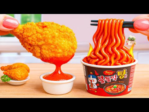 Best Fast Food Recipe ๐ How To Make Buldak Ramen and Japanese Chicken Karaage ๐ By Tiny Tasties