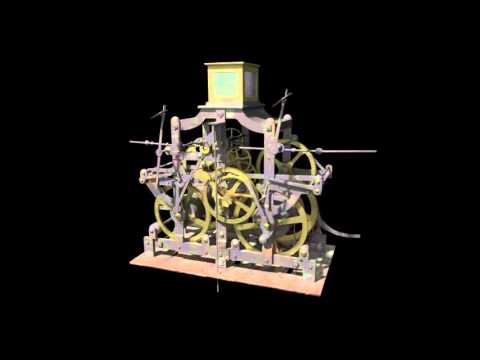 Animación da virtualización do reloxo da Torre da Berenguela da catedral de Santiago