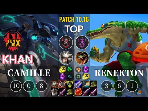FPX Khan Camille vs Renekton Top - KR Patch 10.16