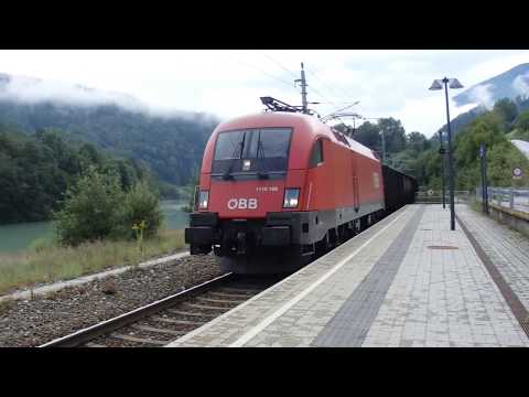 Die Rudolfsbahn am 18.8.2016 mit Vegatrans-Werbelok und vielen Güterzügen