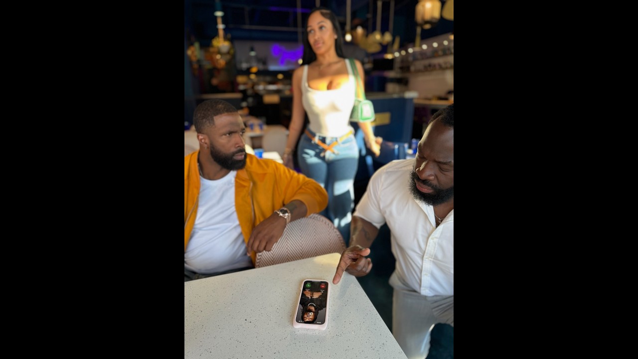 When Bishop sees D’s face pop up on MoMos phone!