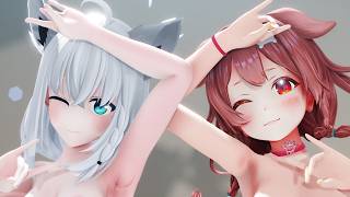 【R18 MMD】白上フ〇キ&戌神こ〇ね『キスキツネ』4K60fps