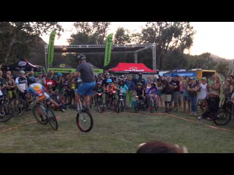 Hans Rey jousting at the Over the Hump race.