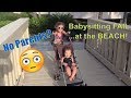 Babysitting Disaster FAIL at the BEACH SKIT! Girls go to Pool and Beach..Spring Break FUN!