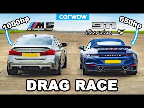 BMW M5 1,000hp vs Porsche 911 Turbo S - DRAG RACE