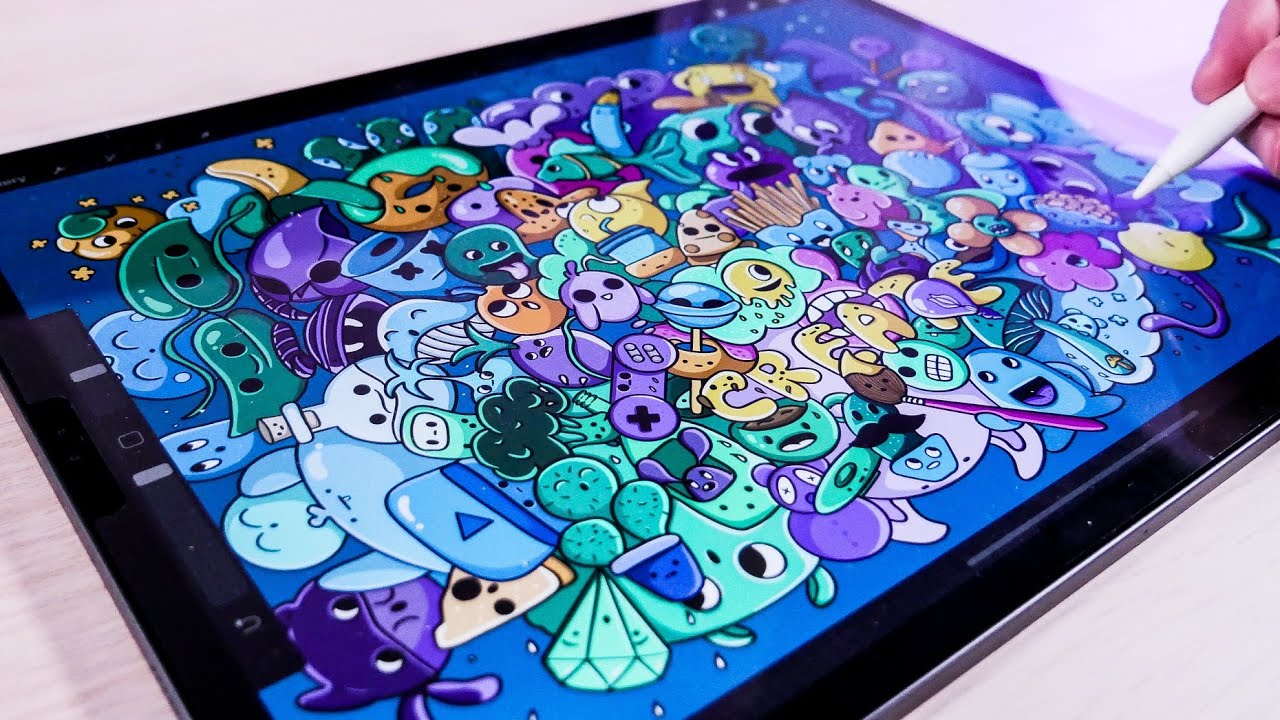 100 Doodle Challenge on Procreate - Drawing with new iPad pro + Apple Pencil