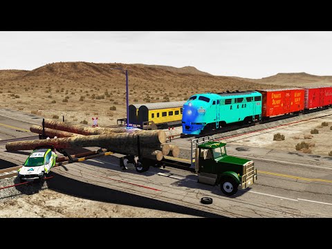 Cars vs Train Tracks - BeamNG DRIVE
