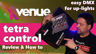 Video thumbnail for Tetra Control from Venue Lighting - DMX wash / uplight controller with foot-switch Review and Use by DJ Lighting with Kris