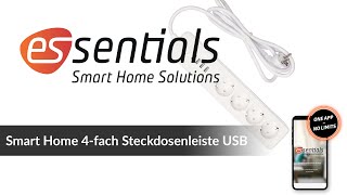 essentials Smart Home 4-fach Steckdosenleiste USB