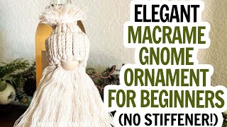 Free Macrame Gnome Ornament Pattern / Winter Hat Gnome Ornament / Beginner Macrame / Gnomes DIY