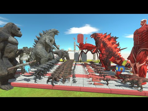 Team Dark GODZILLA 2014 x King Kong x Beast Titan VS Team Red FIRE THERMO GODZILLA x COLOSSAL Titan