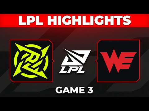 NIP vs WE Highlights Game 3 | LPL 2026 Split 1 | Ninjas in Pyjamas vs Team WE by Onivia