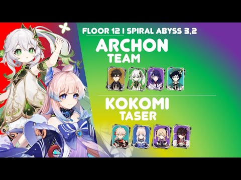 All Archon Team, Kokomi Taser | Spiral Abyss 3.2 | Perfect 9 stars