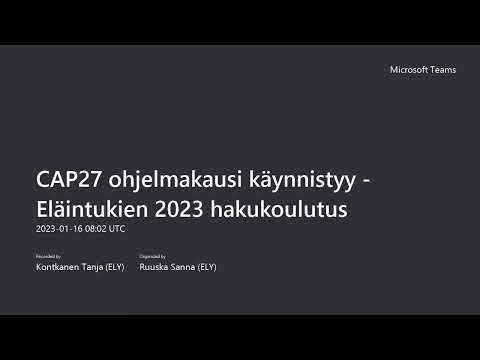 , title : 'Eläintukien hakukoulutus 16.1.2023, CAP27-koulutukset'