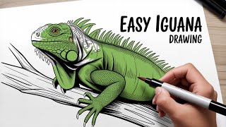 Easy Iguana Drawing For Kids Anyone Can Try!