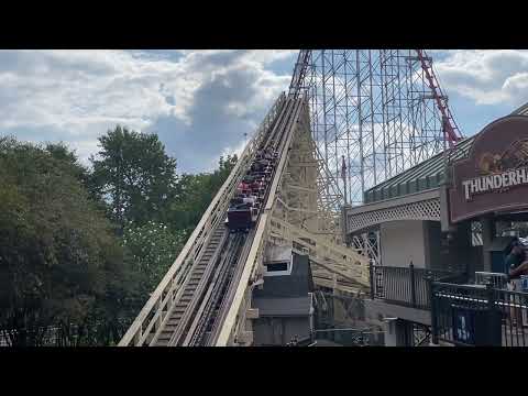 Off-ride footage of a Thunderhawk train