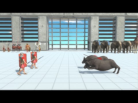 2 VS 2 ANCIENT HUMANS VS MODERN MAMMALS - Animal Revolt Battle Simulator