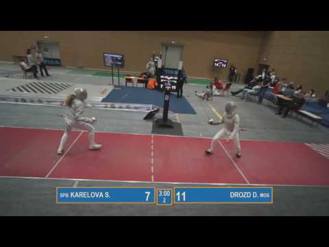 Т16.  Дрозд Д. - Карелова С. САБЛЯ (юноши, девушки) личные КРАСНАЯ дорожка
