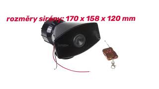 Hobby výstražný systém, siréna 4-tónová 100W, dálkové ovládání