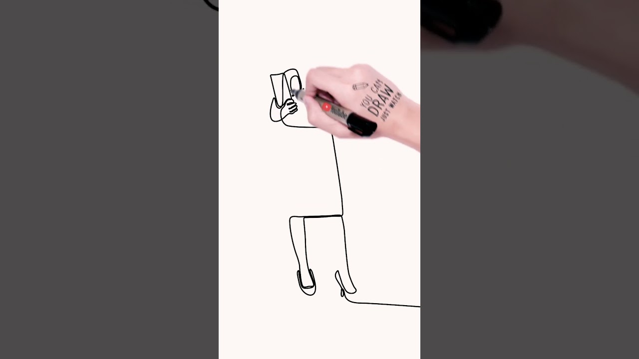 One Line Drawing Of Female Doctor 1 Hand Drawn Minimalist