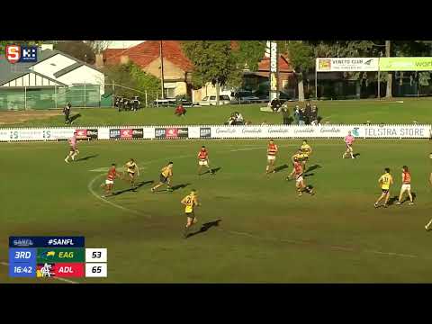 Rd 17 SANFL Snapshot - Adelaide's Tariek Newchurch dodges 2 & goals from long range