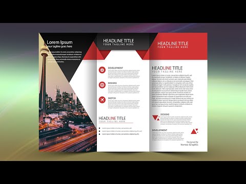 How to design a Trifold Brochure I Business Tri fold Design Photoshop Tutorial I Vertex Graphic