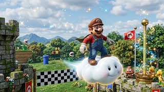 Passando de fase em cima da nuvem em Super Mario World