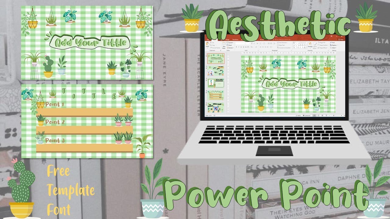 Aesthetic Powerpoint#5|PPT Tema Tumbuhan ☘|Free Template|Simple|Eka Sari