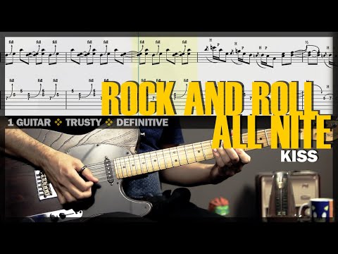 Rock and Roll All Nite | Guitar Cover Tab | Live Guitar Solo Lesson | Backing Track w/ Vocals 🎸 KISS