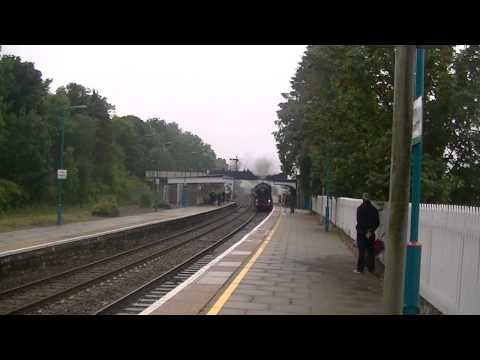 5043 Earl of Mount Edgcumbe doing 75mph through Abergavenny with the Welsh Marches Express 28-09-13