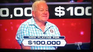 Another contestant Just won $100,000 in the Millionaire Hot Seat