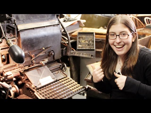 Videouttalande av Linotype machine Engelska