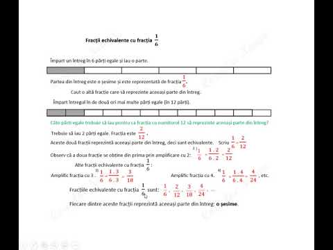 Aritmetica. Fractii echivalente. Numar rational - exemple