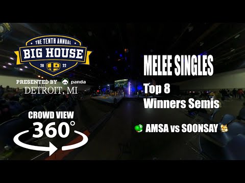The Big House 10 - Crowd View: Melee Singles Top 8 | Winners Semis | aMSa VS Soonsay [360 VR]