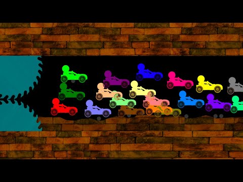 Escape From the Crusher 2 - Survival Stickman Cars Race in Algodoo