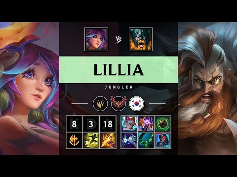 Lillia Jungle vs Olaf - KR Grandmaster Patch 25.S1.3