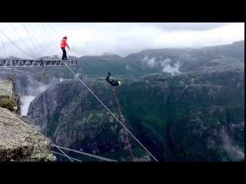 Rope Jump Norway Kjerag 980m (3215ft)