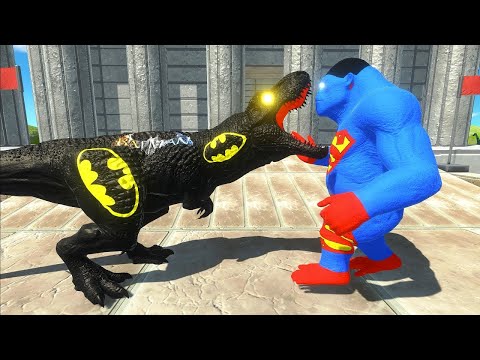 BATMAN T-REX vs SUPERMAN GORO ANCIENT DEATH RUN - Animal Revolt Battle Simulator